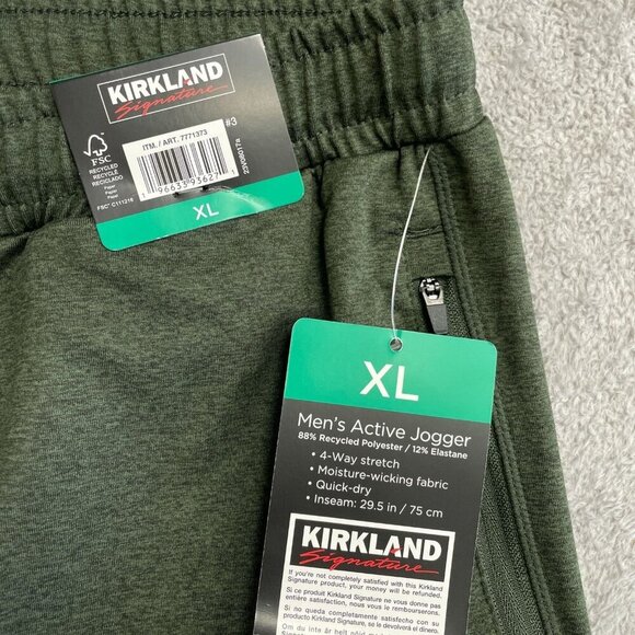 NEW Kirkland Signature Men's XL Active Jogger 4-Way Stretch Moisture  Green - Picture 3 of 7